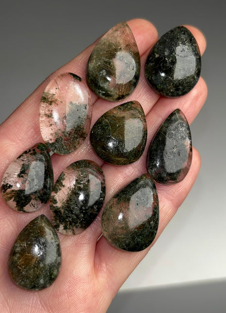 Rare 💎 Rutile Green Chlorite Quartz Lot - From Himachal Pradesh, 9 pieces !