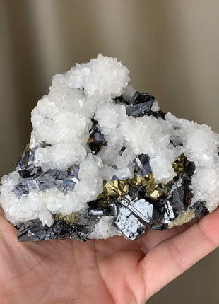 Incredible Combo ! Sphalerite, Galena, Pyrite with Calcite - Trepca mine