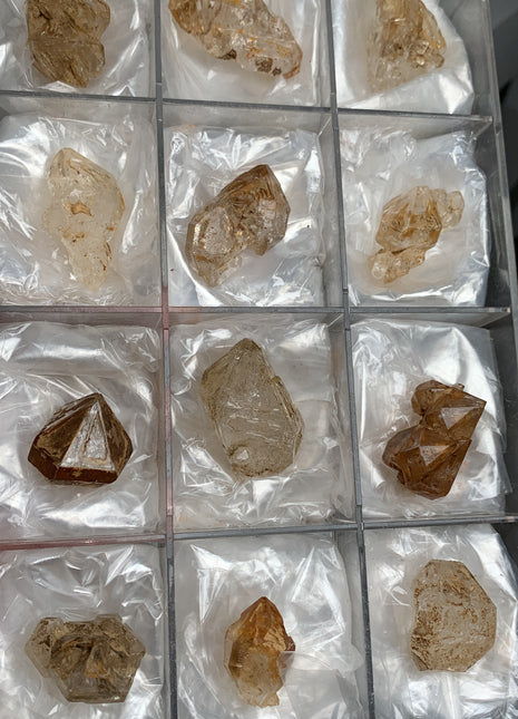 Window Quartz Crystals with Clay Inclusions Lot - 12 Pieces !