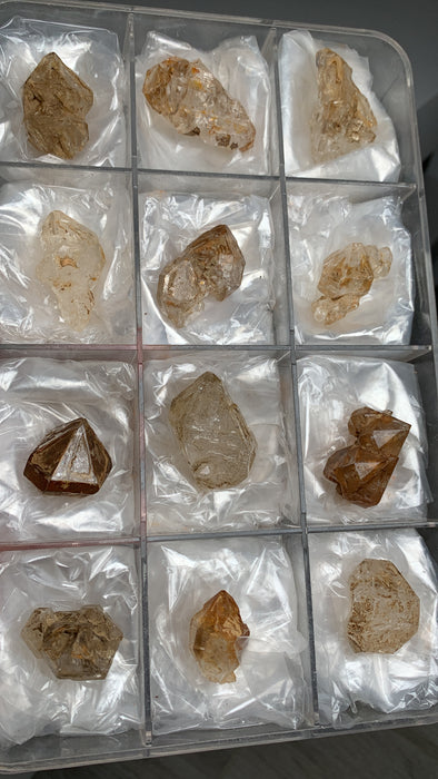 Window Quartz Crystals with Clay Inclusions Lot - 12 Pieces !