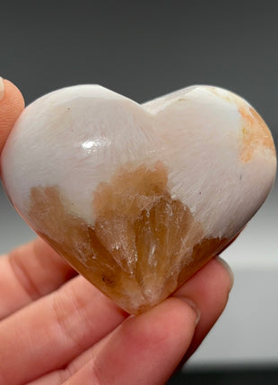 Wow ! Pink Stilbite with Scolecite Heart