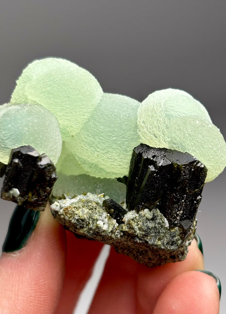 New ! Green Prehnite with Epidote - From Mali