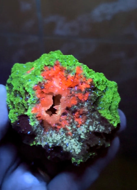 UV Watermelon Calcite Specimen from Argentina