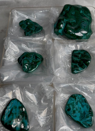 High Grade Blue Chrysocolla with Green Malachite Lot ! 6 Pieces