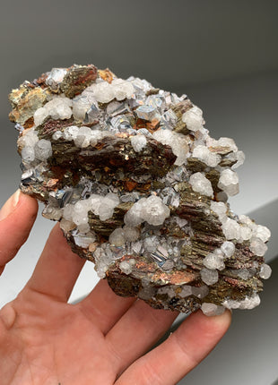 Stunning ! Pyrite after Pyrrhotite with Calcite and Sphalerite - Trepca mine Kosovo