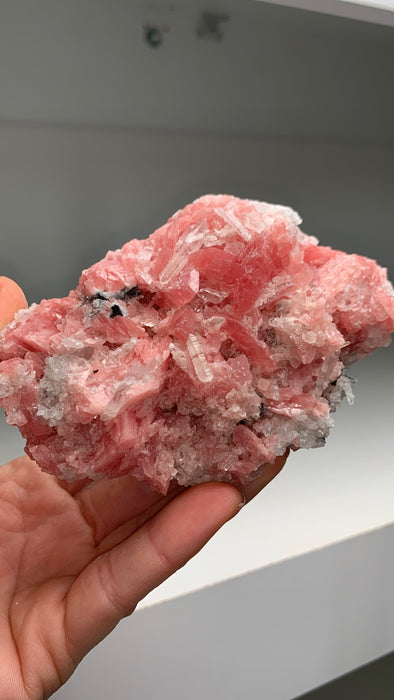 Pink Rhodocrosite with Quartz