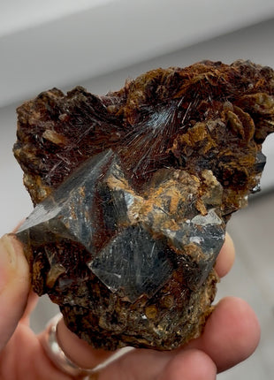 Fluorite with Jamesonite, Hematite Collection # 841