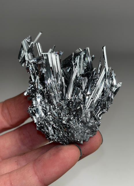 Silvery Stibnite from Wuning mine, China