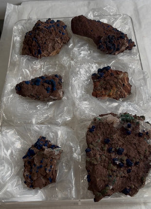 6 Piece Lot ! Rare Blueberry Azurite Specimens