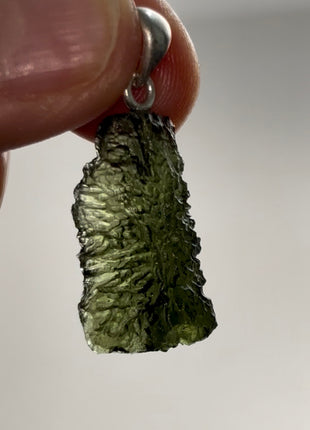 Green Moldavite 925 Silver Pendant PM0493