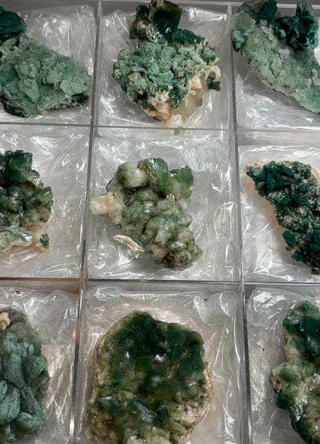 9 Pieces ! Rare Green Heulandite Specimens Lot