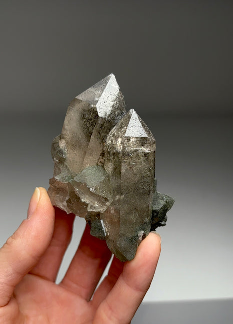 Smoky Green Chlorite Quartz - From Chamonix, French Alps