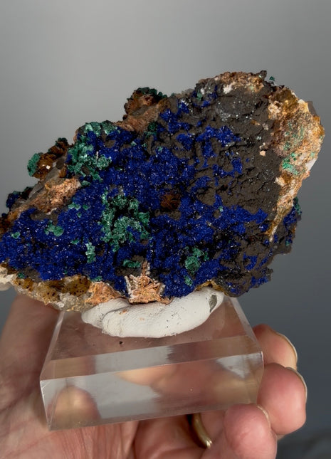 Sparkling Blue Azurite with Green Malachite Specimen