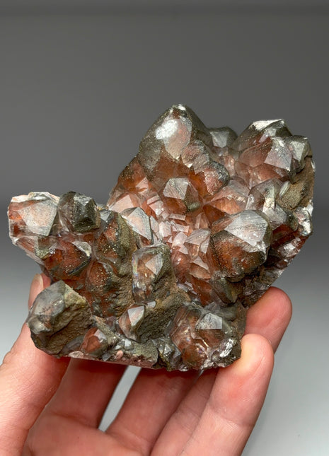 Red Calcite with Chalcopyrite