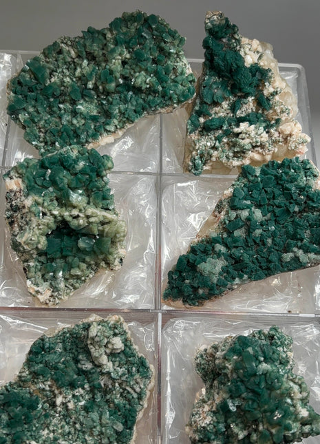 6 Pieces ! Rare Green Heulandite Specimens Lot