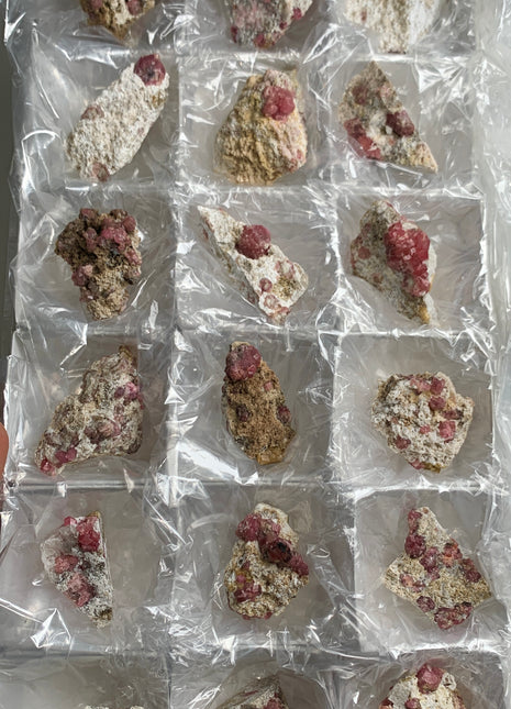 Raspberry Grossular Garnet Specimens Lot ! 18 Pieces