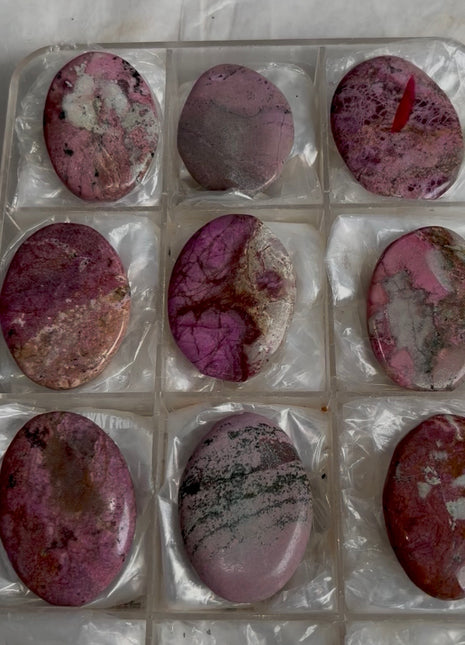 9 Pieces ! Pink Cobaltocalcite Palmstones Lot