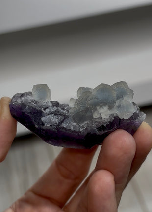Blue Fluorite on Purple Fluorite PM0363