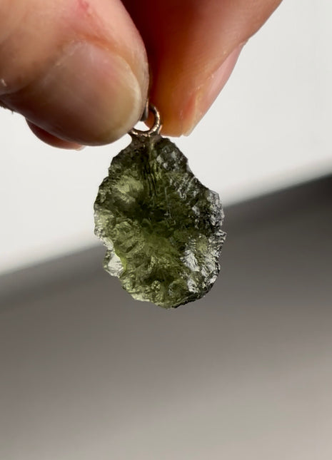 Green Moldavite 925 Silver Pendant PM0501
