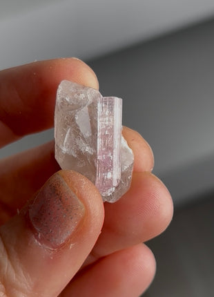 Pink Tourmaline with Quartz