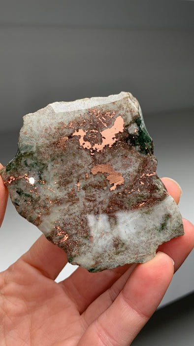 Copper Ore with Quartz, Epidote Specimen - From Keweenaw Peninsula, Michigan