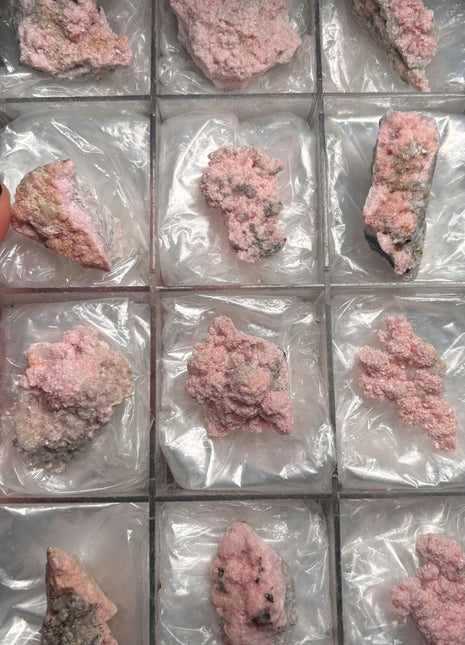 12 Pieces ! Pink Rhodocrosite with Quartz Lot