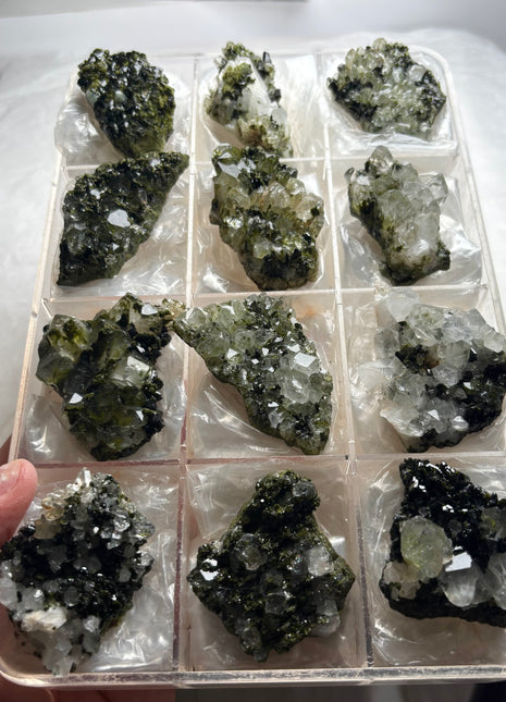12 Pieces ! High Grade Green Epidote with Quartz Lot