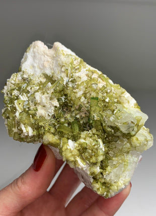 Wow ! Green Tourmaline Crystals Cluster