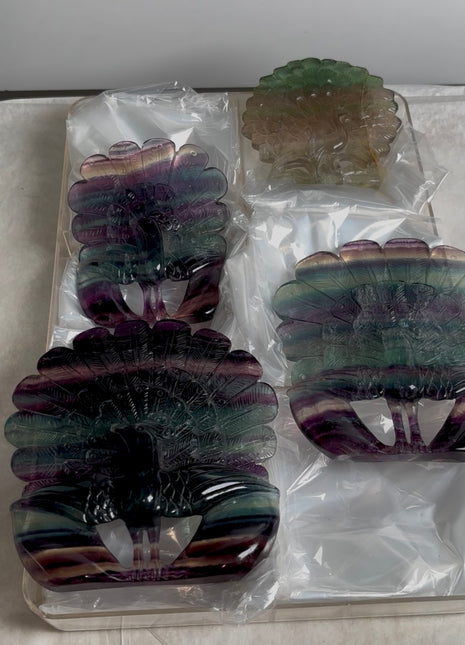 4 Pieces ! Rainbow Fluorite Peacock Lot (Large Size)
