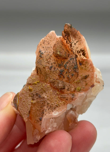 Iridescent Calcite with Chalcopyrite from Moldova
