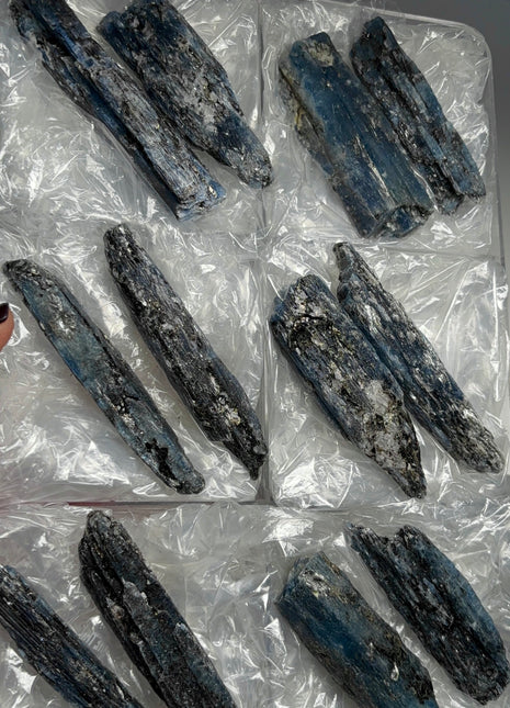 XL Size Blue Kyanite with Mica - From Zambia - 12 Pieces