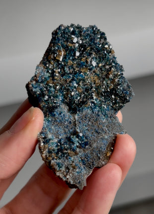 Blue Lazulite with Siderite from Rapid Creek, Canada