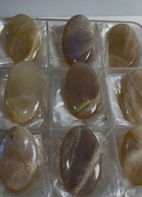 9 Pieces ! High Grade Flashy Rainbow Moonstone Lot