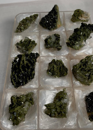 12 Pieces ! High Grade Forest Epidote with Quartz Lot