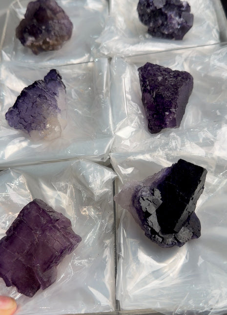 6 Pieces ! Deep Purple Fluorite Lot