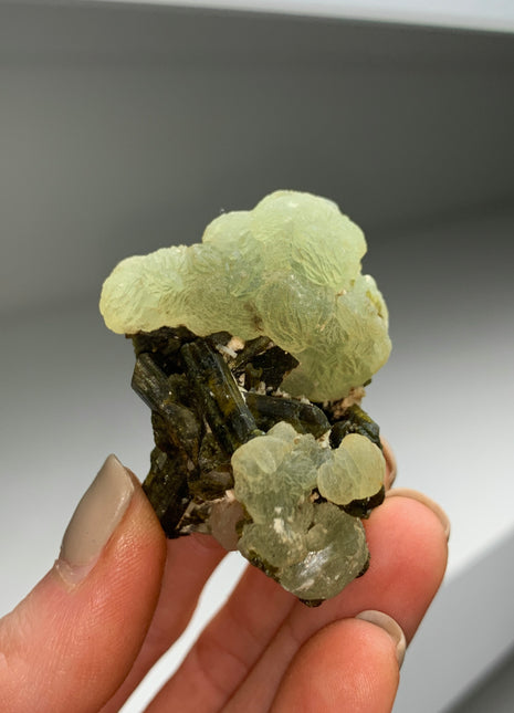 Green Prehnite with Epidote - From Mali