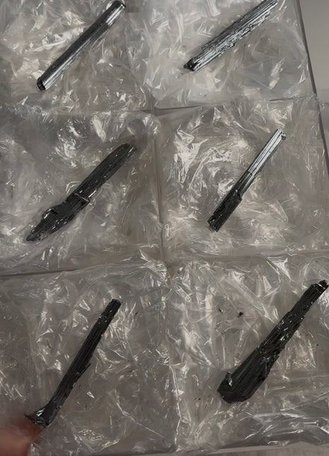 6 Pieces ! Silvery Stibnite Specimens Lot