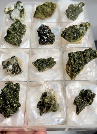12 Pieces ! High Grade Forest Epidote with Quartz Lot