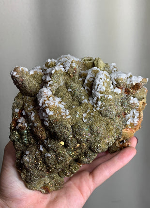 Stunning ! Pyrite on Rhodocrosite with Calcite - From Trepca Mine, Kosovo