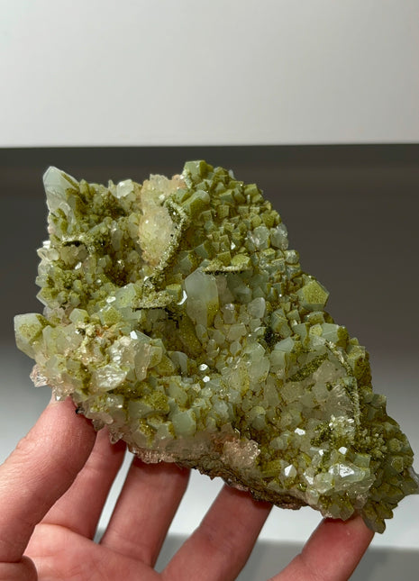 Green Quartz with Druzy Epidote