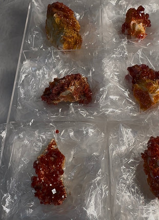 6 Piece Lot ! High Grade Red Vanadinite with Barite Flowers