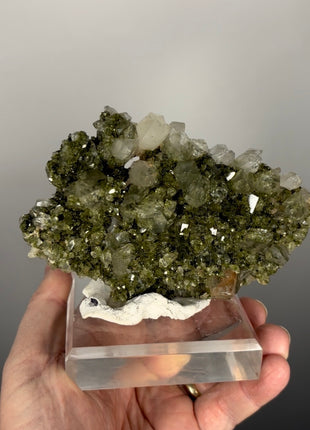 Forest Green Epidote with Quartz