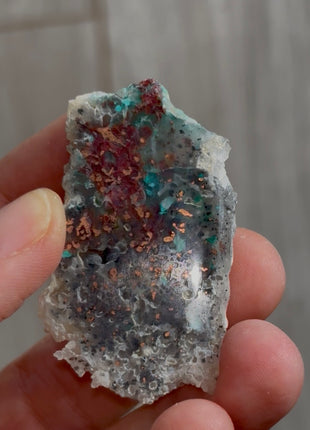 Blue Chrysocolla with Native Copper and Chalcedony PM0574