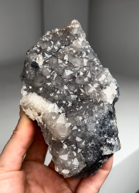 Rare ! Cumberland Habit Quartz on Blue Fluorite