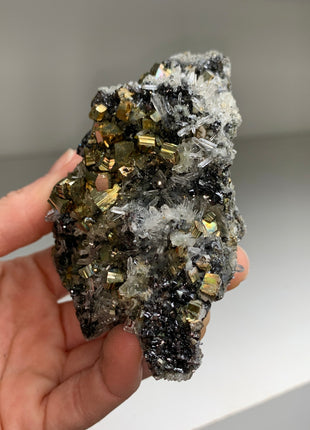 Finest ! Pyrite with Quartz, Sphalerite - Borieva mine, Rhodope Mtns