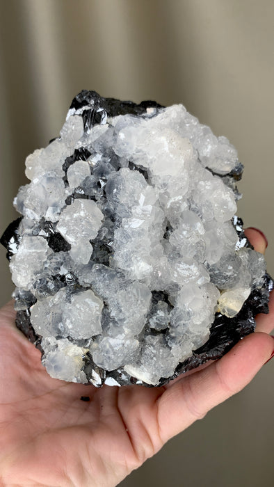 Lustrous Sphalerite with Calcite - From Trepca Mine, Kosovo