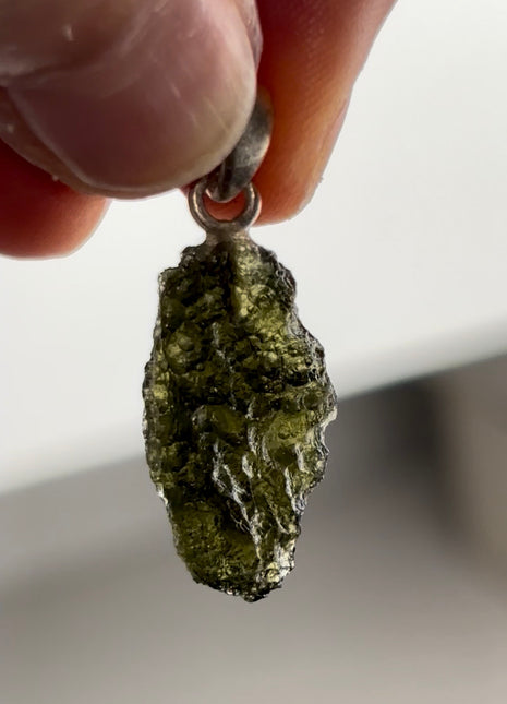 Green Moldavite 925 Silver Pendant PM0502
