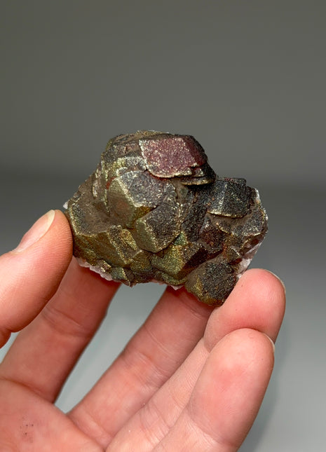 New Arrival ! Rainbow Pyrite with Calcite