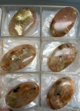 6 Piece Lot ! Golden Red Mica with Quartz