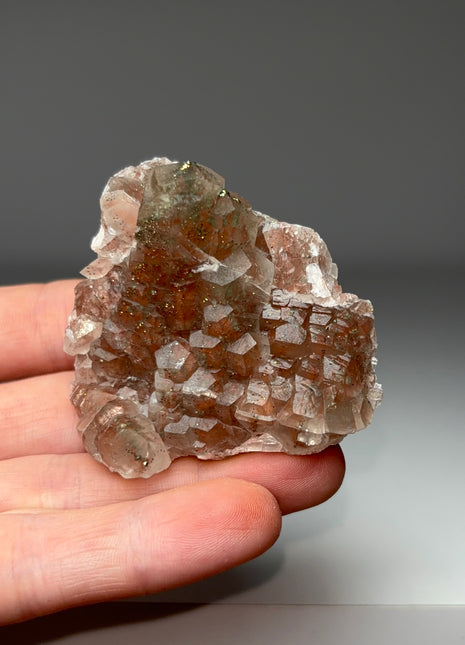 Red Calcite with Chalcopyrite